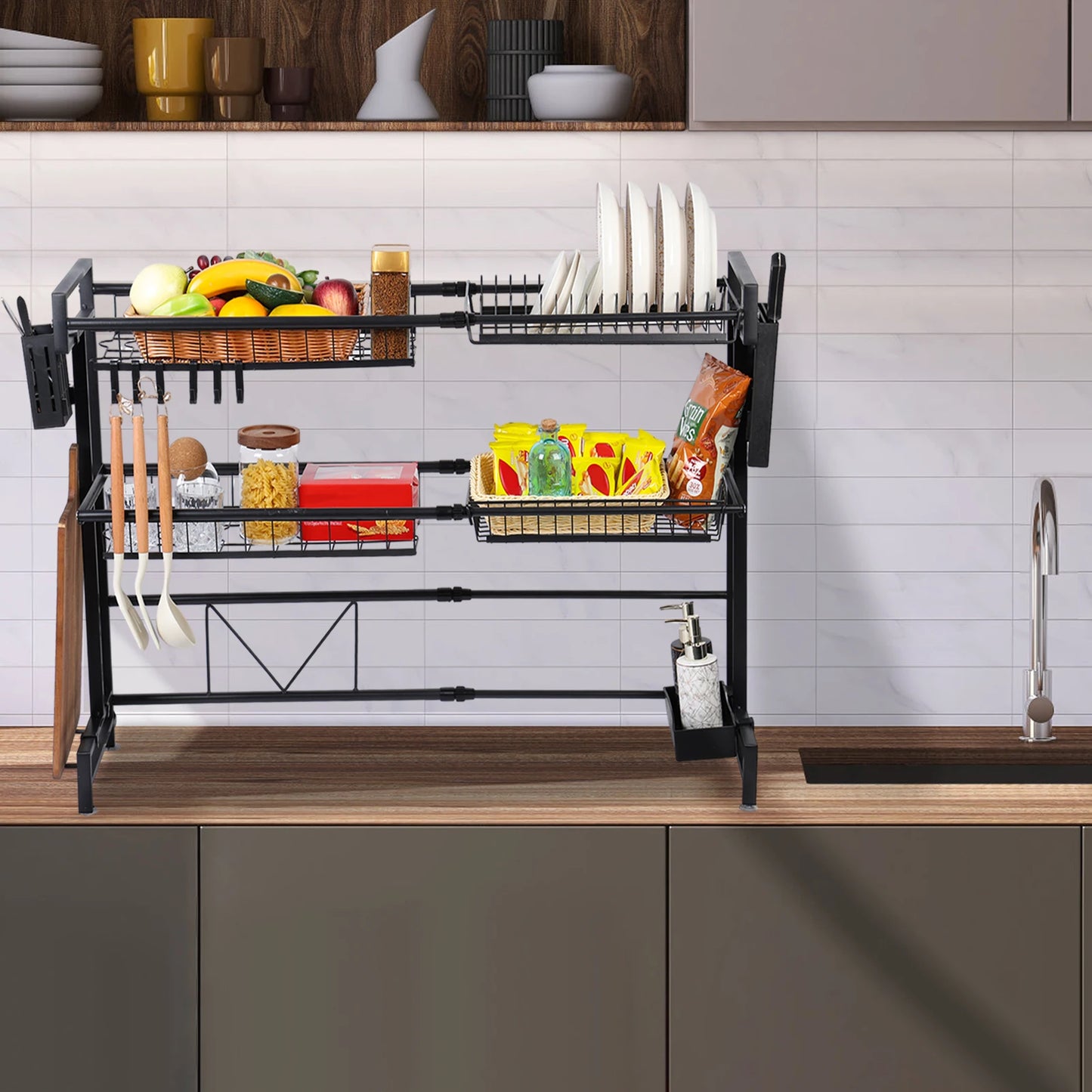 Above Sink Stretchable Draining Rack