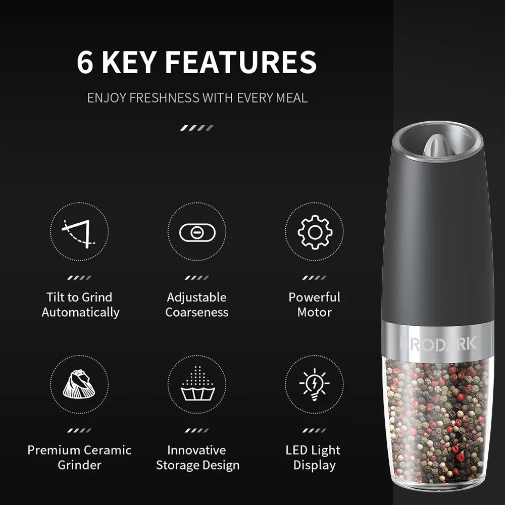 2 pc Electric Salt & Pepper Grinder Set