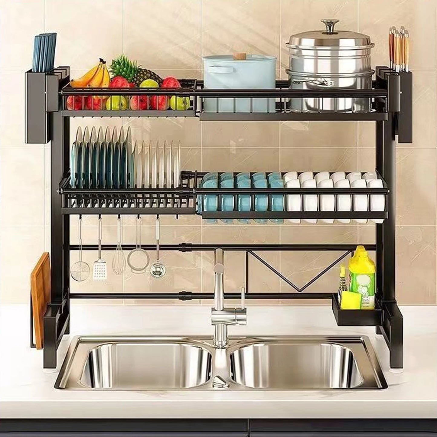 Above Sink Stretchable Draining Rack