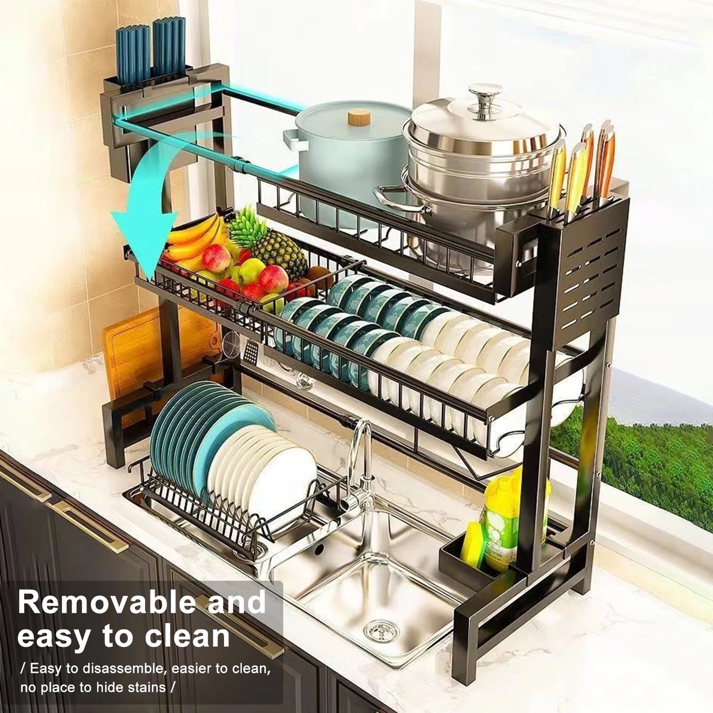 Above Sink Stretchable Draining Rack
