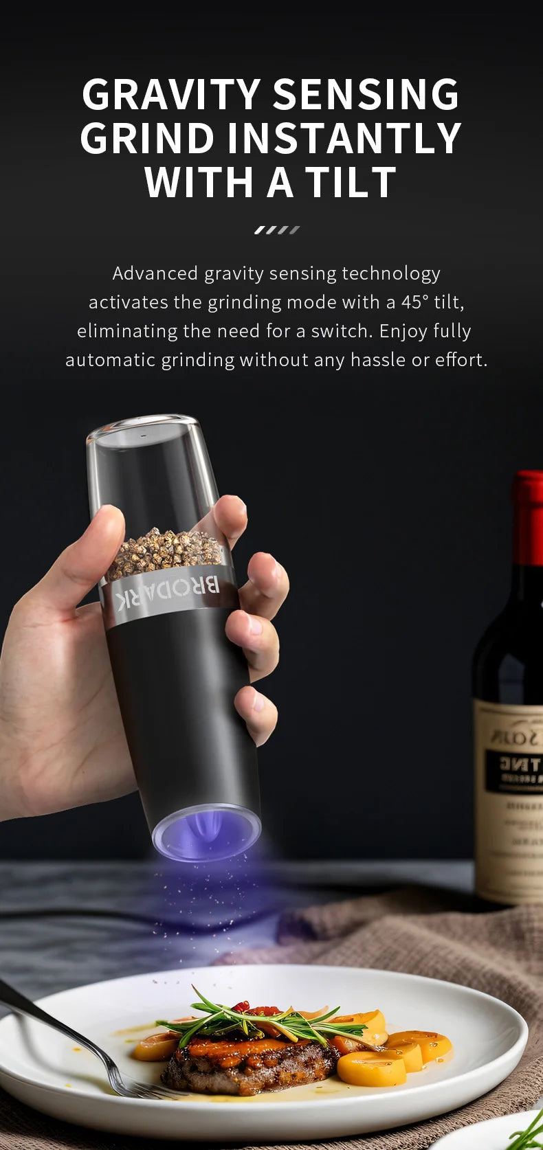 2 pc Electric Salt & Pepper Grinder Set