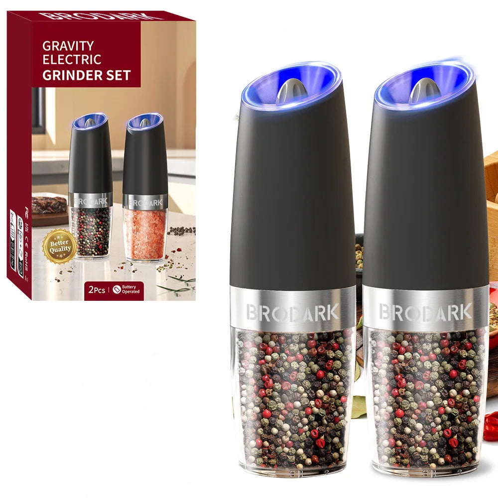 2 pc Electric Salt & Pepper Grinder Set