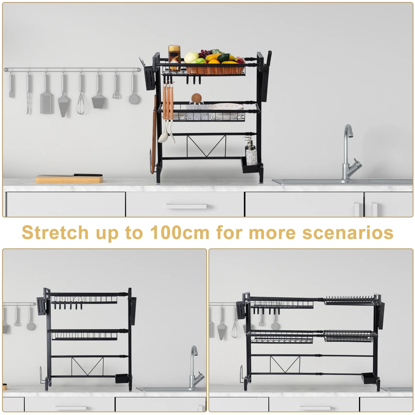 Above Sink Stretchable Draining Rack