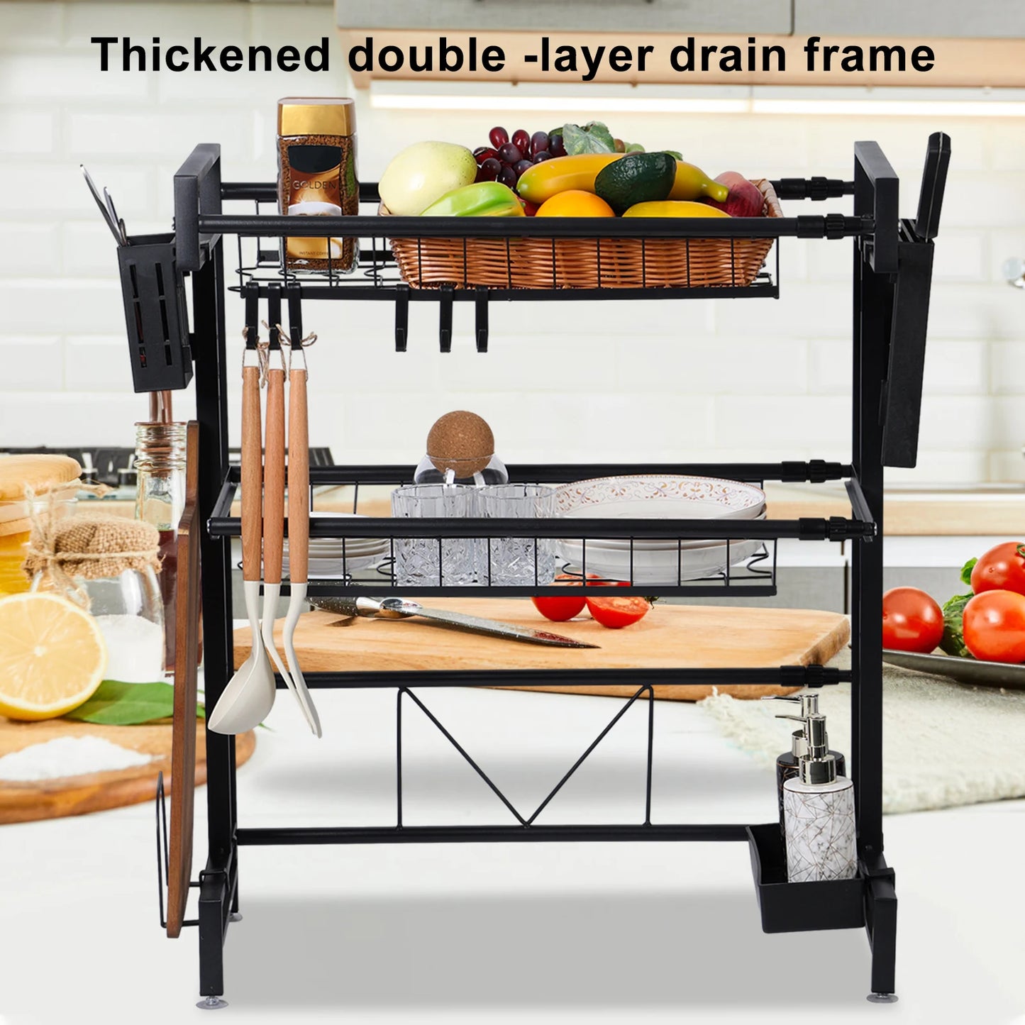 Above Sink Stretchable Draining Rack