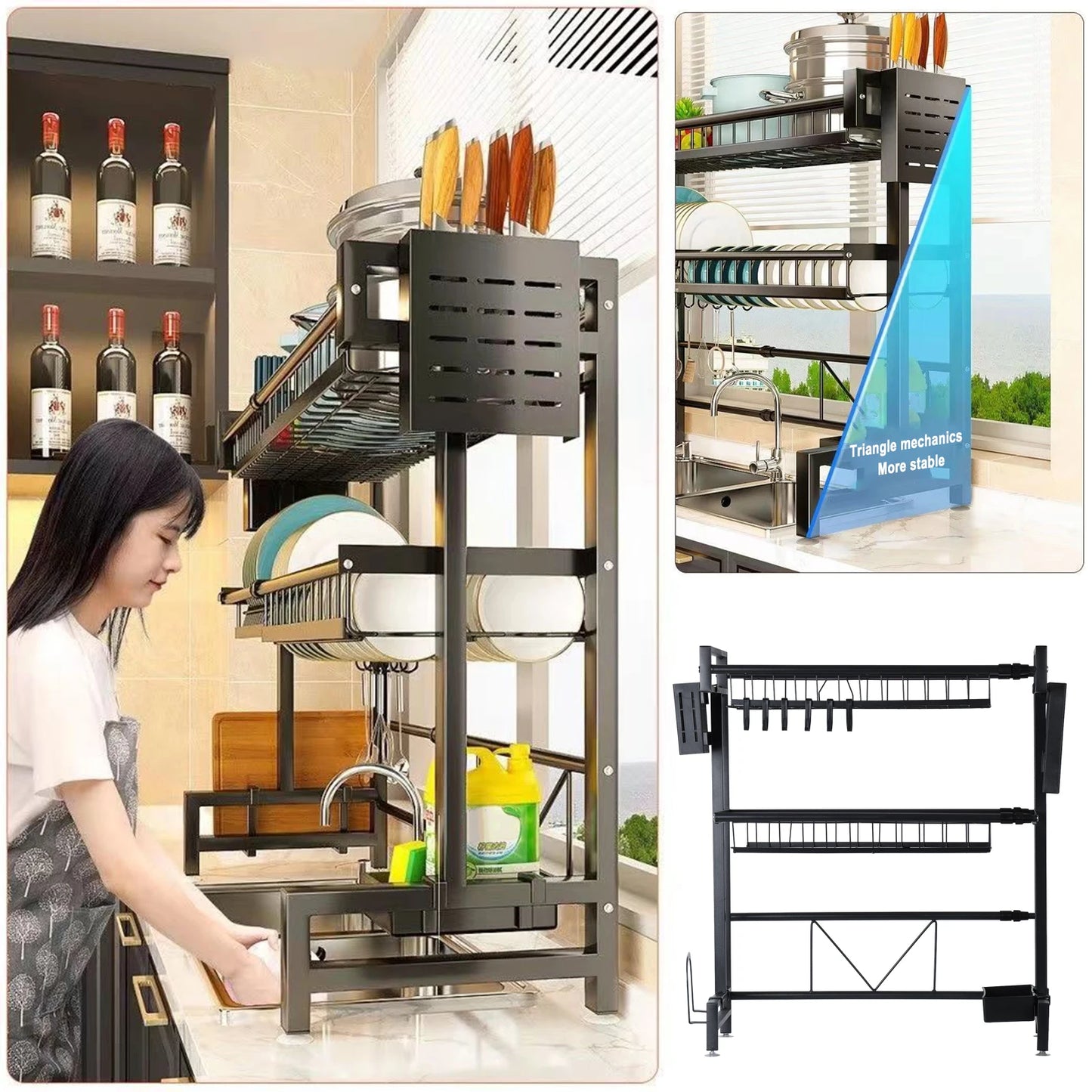 Above Sink Stretchable Draining Rack