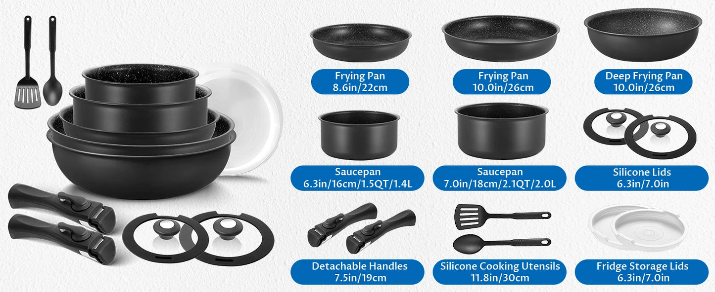 Cookware Set 13 Pieces, Nonstick Pots and Pans Set
