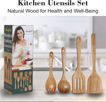 9 Pc Wooden Spoon Set