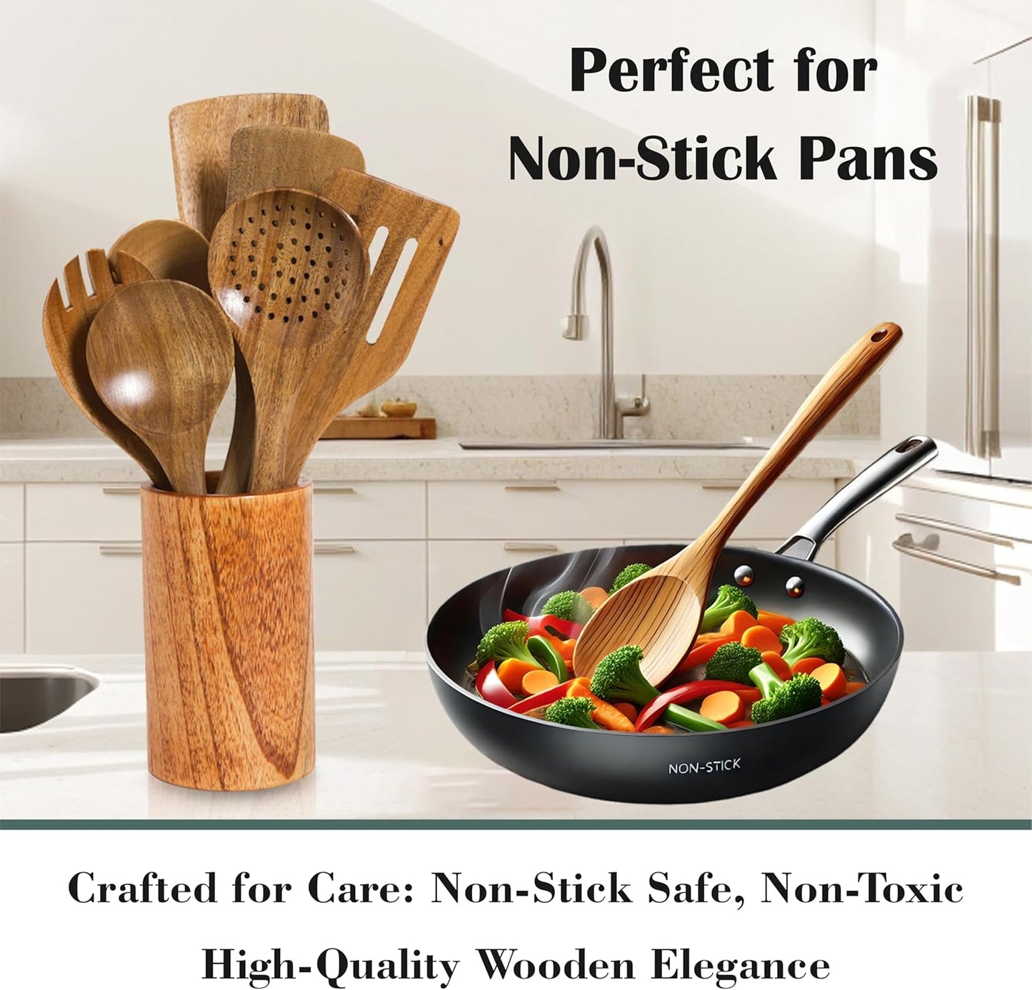 9 Pc Wooden Spoon Set