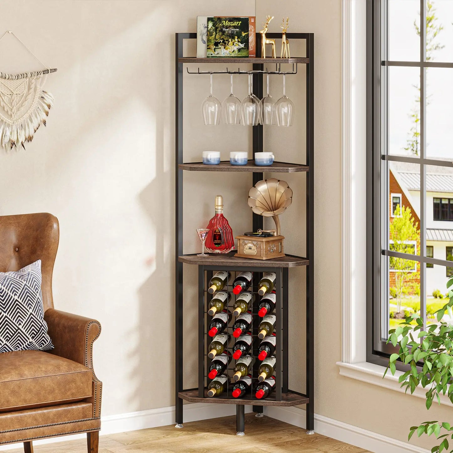 4 Tier Wine Rack Bar Cabinet