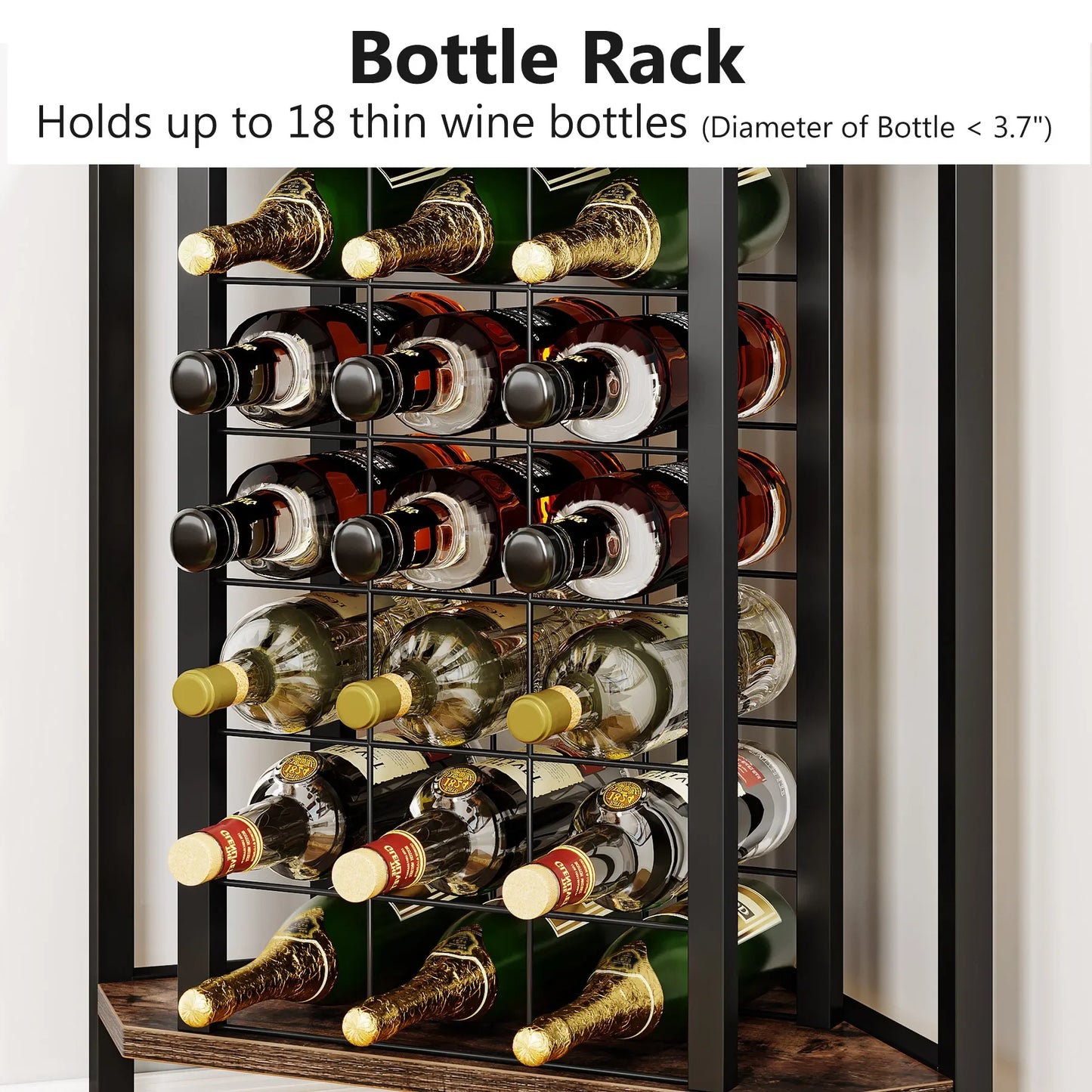 4 Tier Wine Rack Bar Cabinet