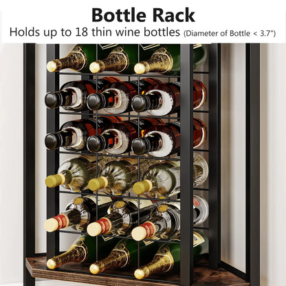 4 Tier Wine Rack Bar Cabinet