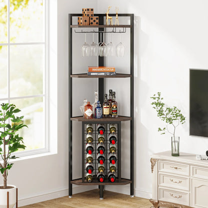 4 Tier Wine Rack Bar Cabinet
