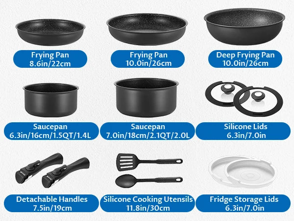 Cookware Set 13 Pieces, Nonstick Pots and Pans Set