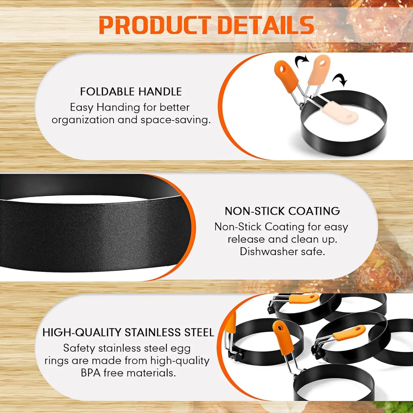 6 Pcs Professional Egg Ringring Set