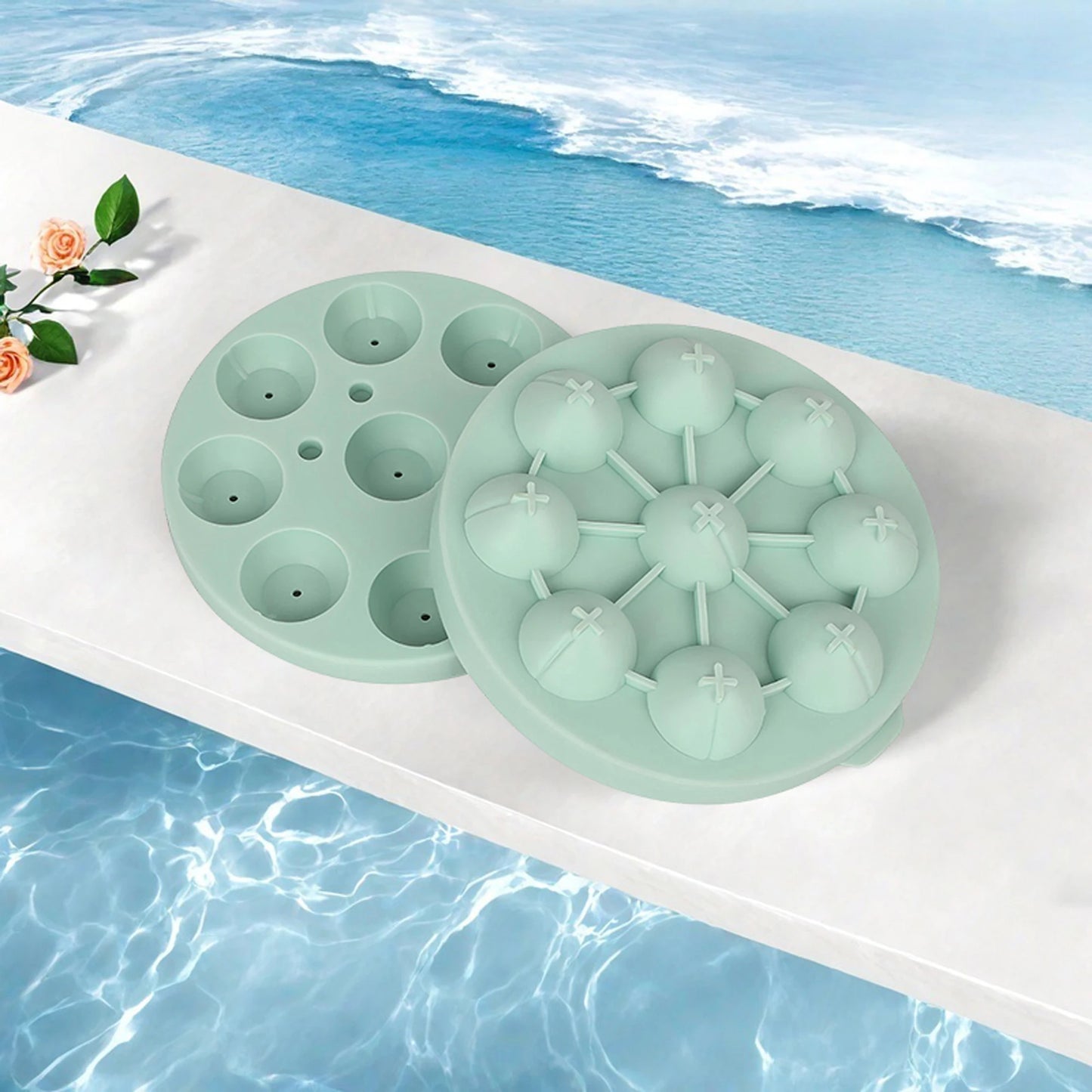 Silicone Flower-Shaped Ice Cube Tray