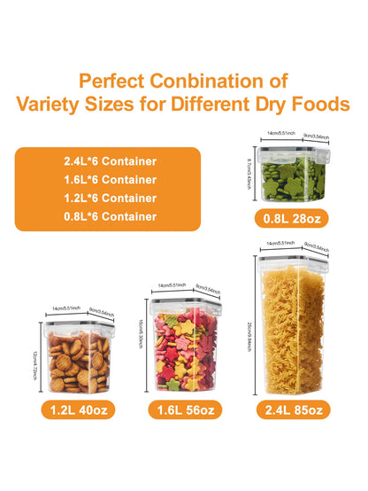 48pcs,Large food storage containers with LIDS, airtight food storage containers for kitchen pantry organization and storage