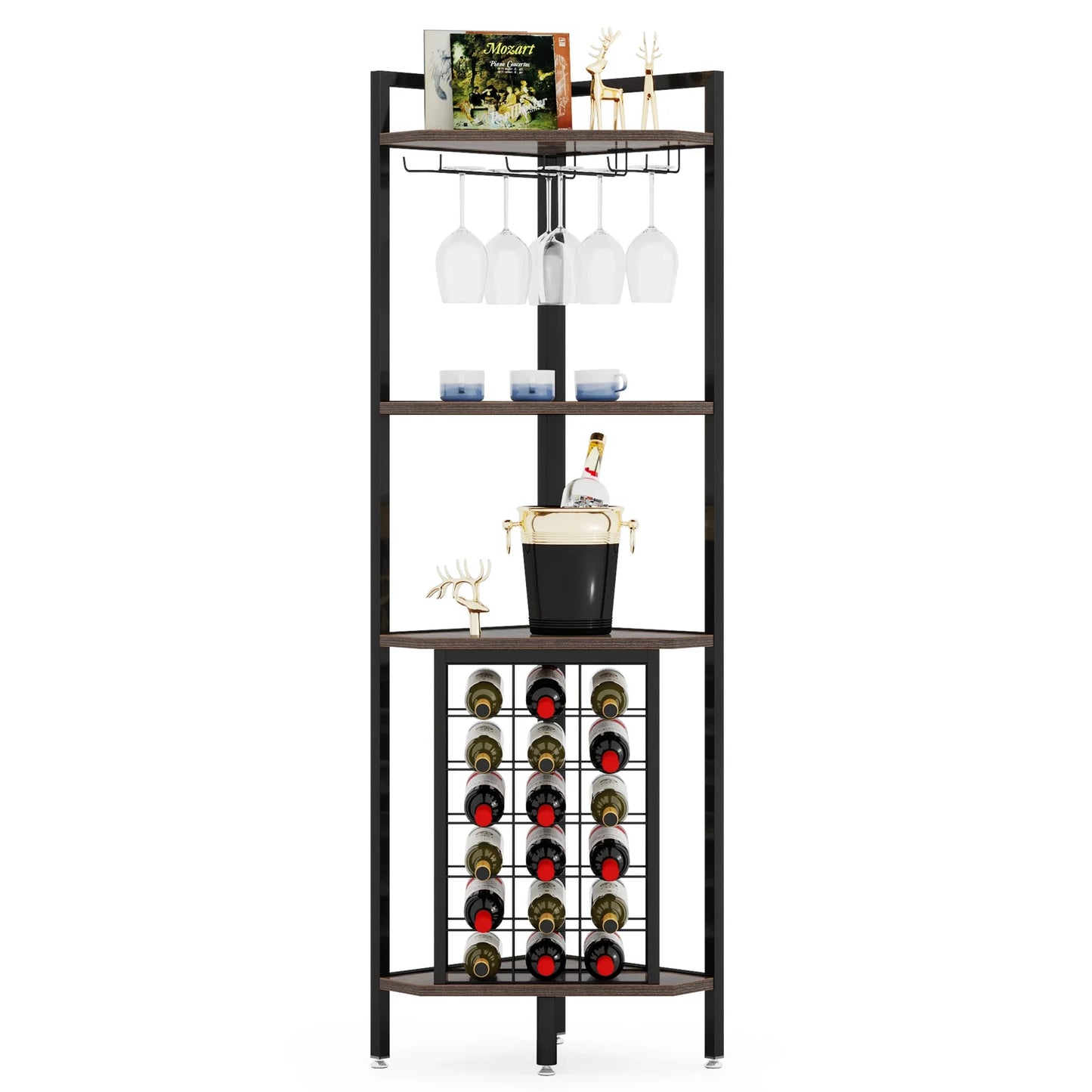 4 Tier Wine Rack Bar Cabinet
