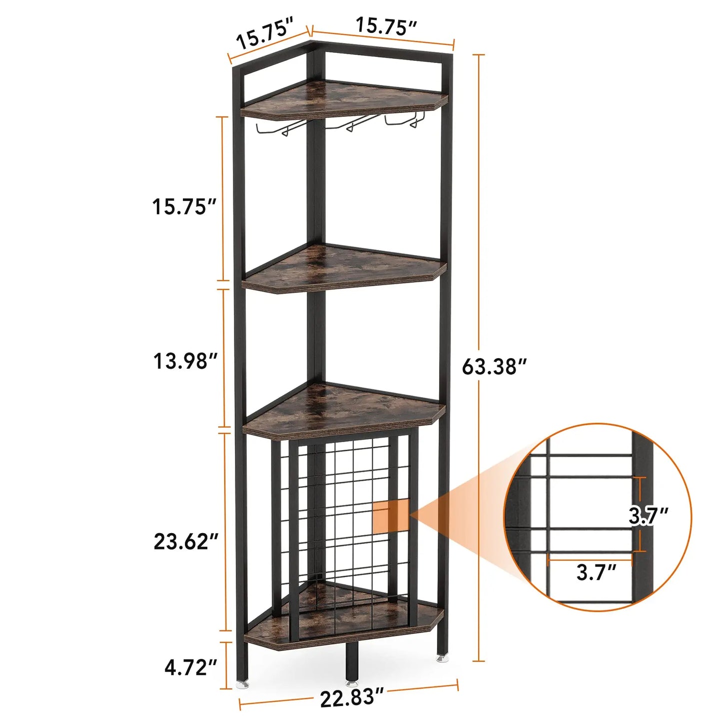 4 Tier Wine Rack Bar Cabinet