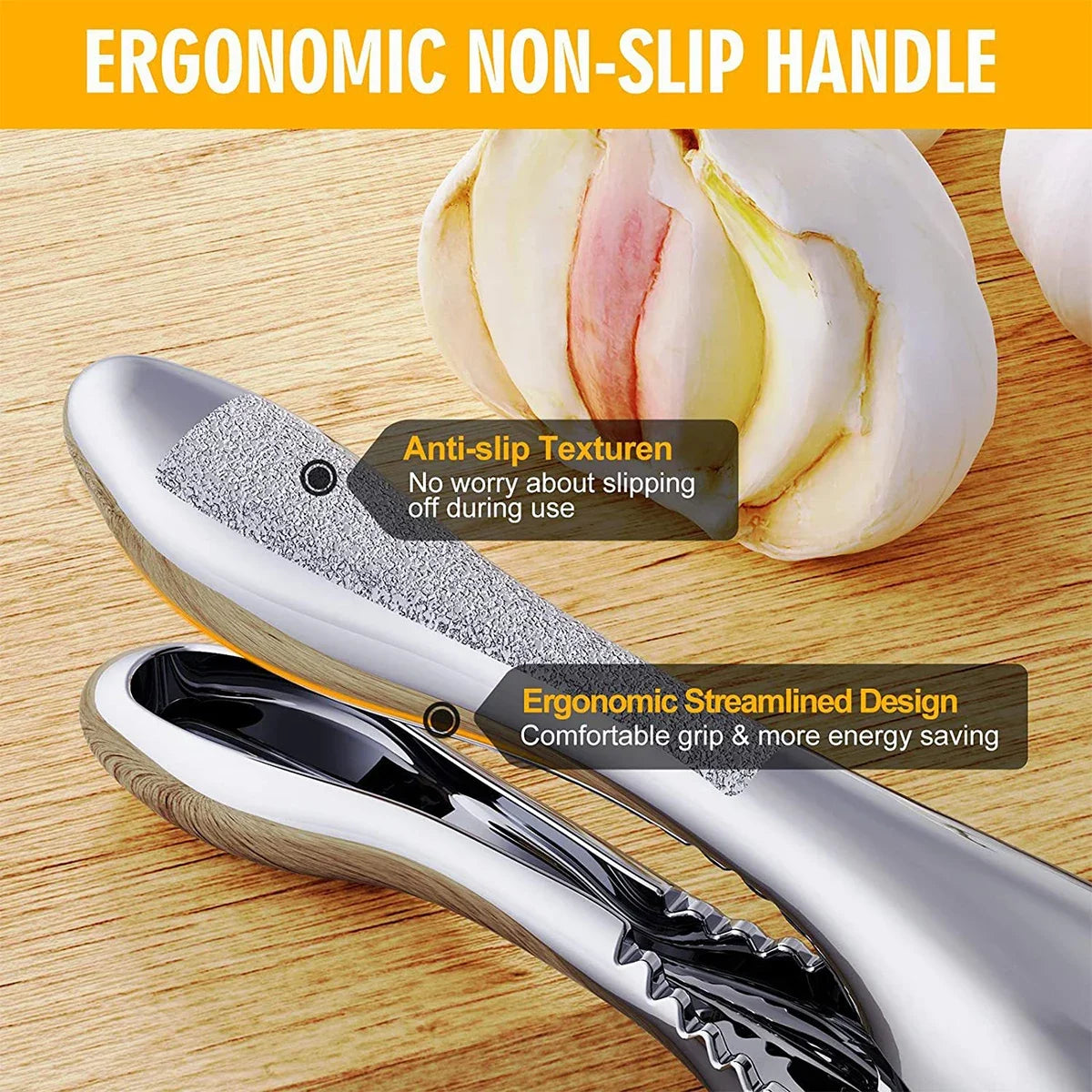 Dual Function Garlic Crusher Handheld Squeezer