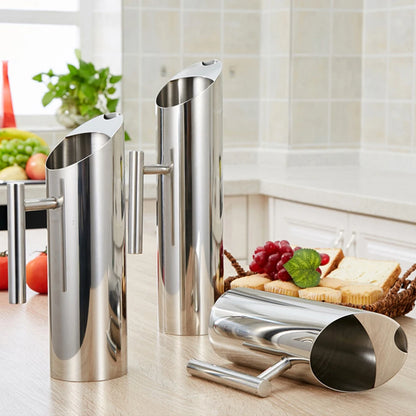 1/2L Water Pitcher Bar Ice Jar Container Kitchen Cold Wine Pitcher Stainless Steel Cold Water Kettle for Restaurant Cafe Mix Bar