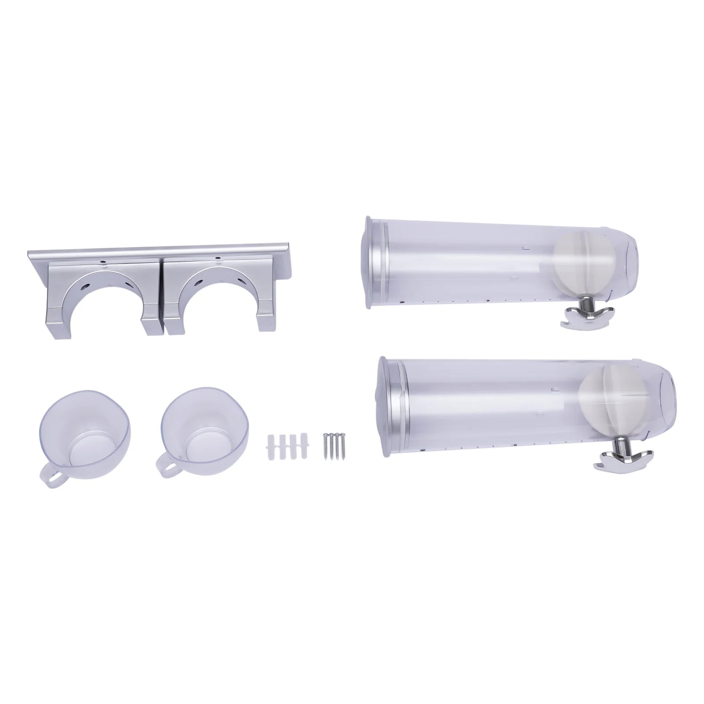 Cereal Dispenser 2Pcs Wall Mount Dry Food Container Storage For Nuts Coffee Beans Kitchen Storage Case Rice Grain Silver/Black