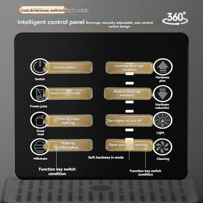 New Snow Melting Machine Fully Automatic Cold Drink Milkshake Slush Smoothie Machine One-button Automatic Cleaning