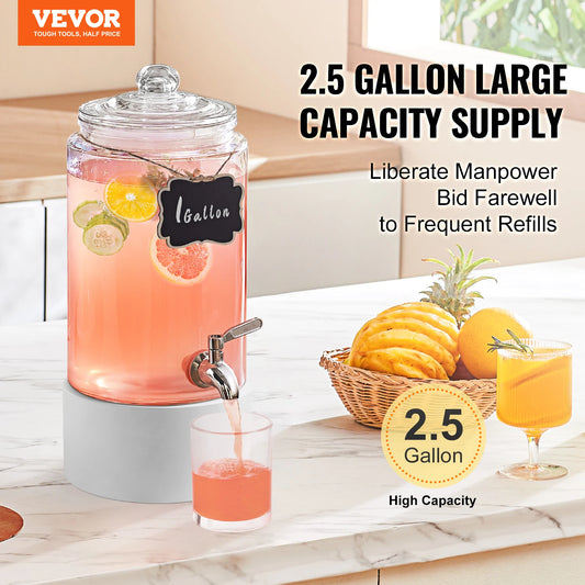 Glass Juice Dispenser Stainless Steel Spigot Iced Tea Dispenser