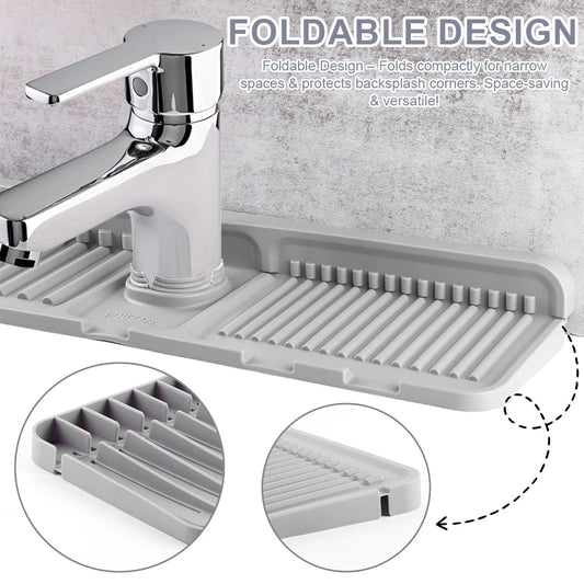 Silicone Sink Splash Guard Quick Dry Water Drainer Mat Multi-Purpose Faucet Drainage Pad Drying Mat for Kitchen Bathroom