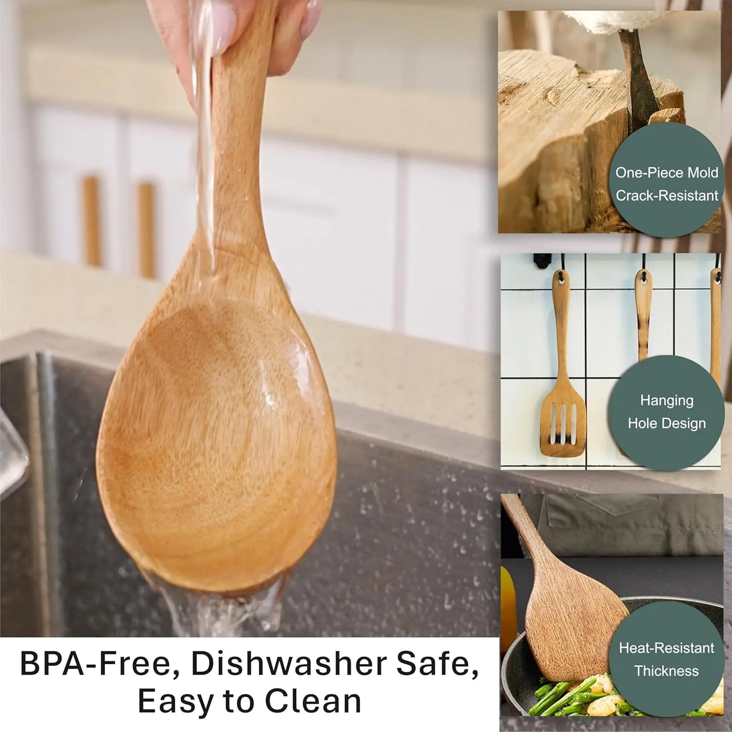 9 Pc Wooden Spoon Set