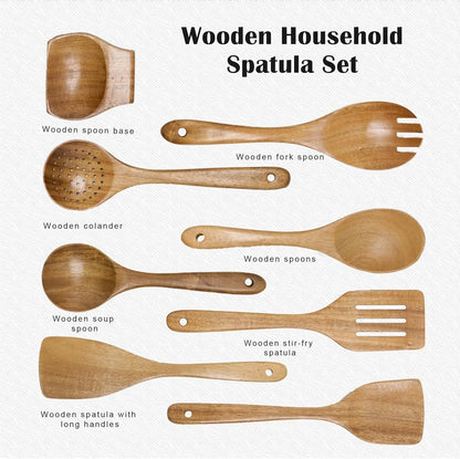 9 Pc Wooden Spoon Set