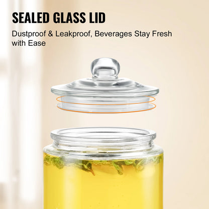 Glass Juice Dispenser Stainless Steel Spigot Iced Tea Dispenser