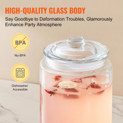 Glass Juice Dispenser Stainless Steel Spigot Iced Tea Dispenser