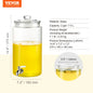 Glass Juice Dispenser Stainless Steel Spigot Iced Tea Dispenser