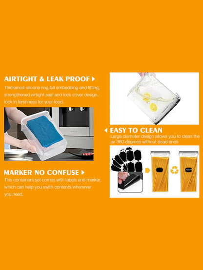 48pcs,Large food storage containers with LIDS, airtight food storage containers for kitchen pantry organization and storage