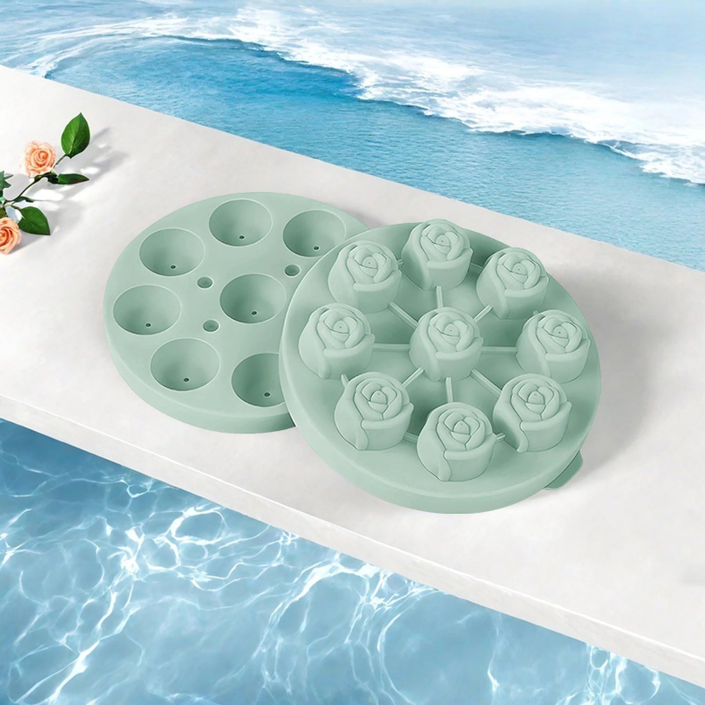 Silicone Flower-Shaped Ice Cube Tray