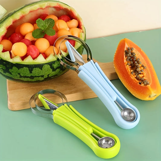 Stainless Steel Fruit Carving Set - Durable Masterpiece Maker with Scoop, Shaper & Peeler - Easy Clean Kitchen Gadget for Shapin