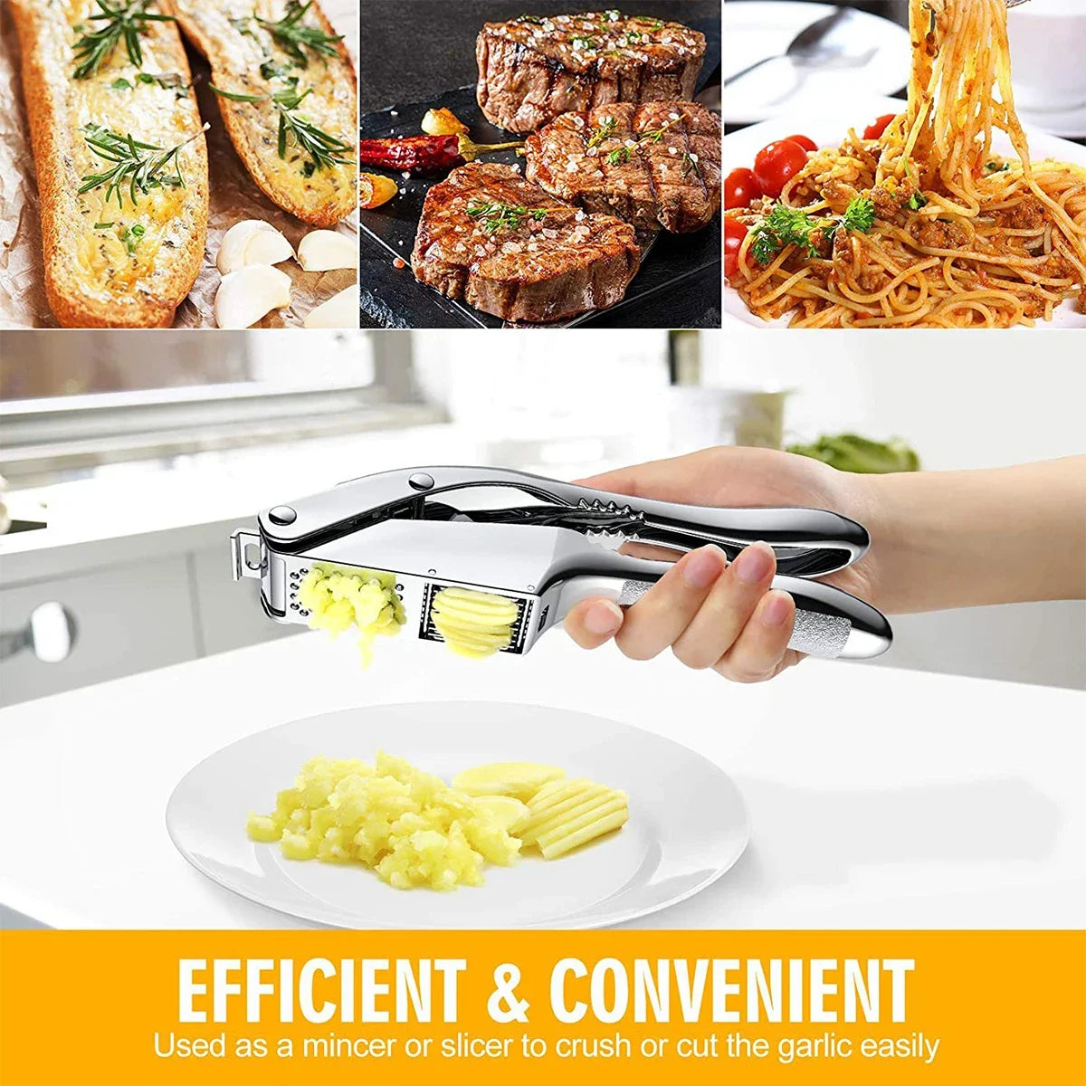 Dual Function Garlic Crusher Handheld Squeezer