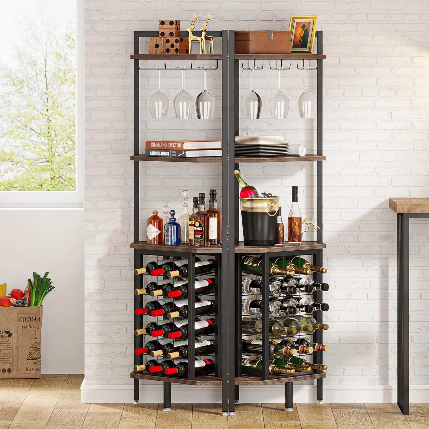4 Tier Wine Rack Bar Cabinet
