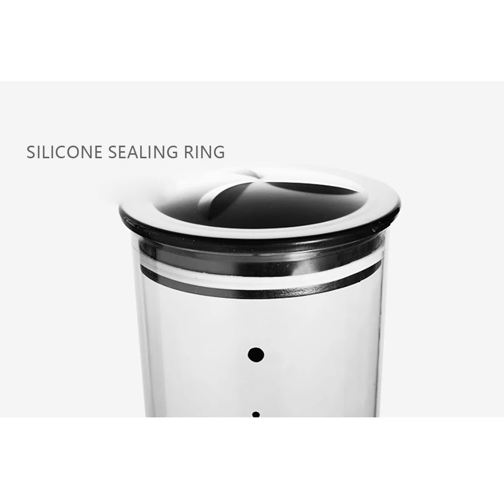 Cereal Dispenser 2Pcs Wall Mount Dry Food Container Storage For Nuts Coffee Beans Kitchen Storage Case Rice Grain Silver/Black