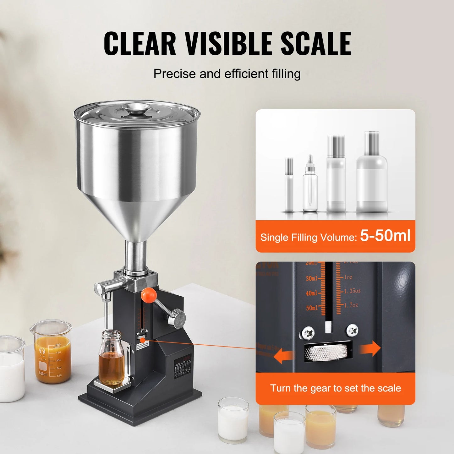 Manual Paste Liquid Filling Machine with Hopper