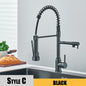 Kitchen Sink Faucet Pull Down Tap with Dual Spout