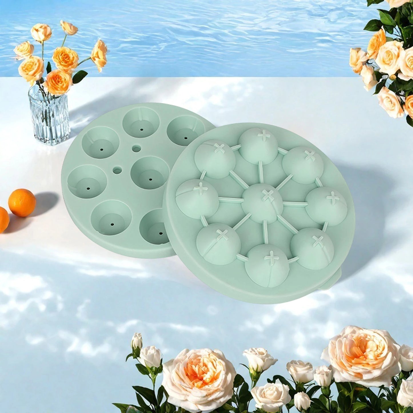 Silicone Flower-Shaped Ice Cube Tray